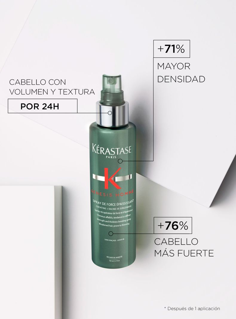 Spray Potenciador Cabello Frágil De Force Épaississant Genesis Homme 150ml-1