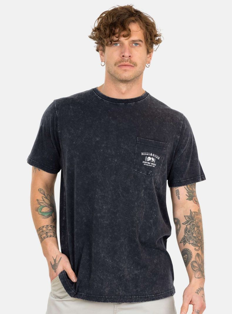 Polera Lavada Bolsillo-0