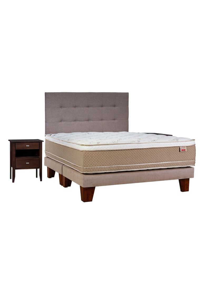 Cama Europea Cotton Organic 2 Plazas Base Dividida + Set Muebles Aragón-0