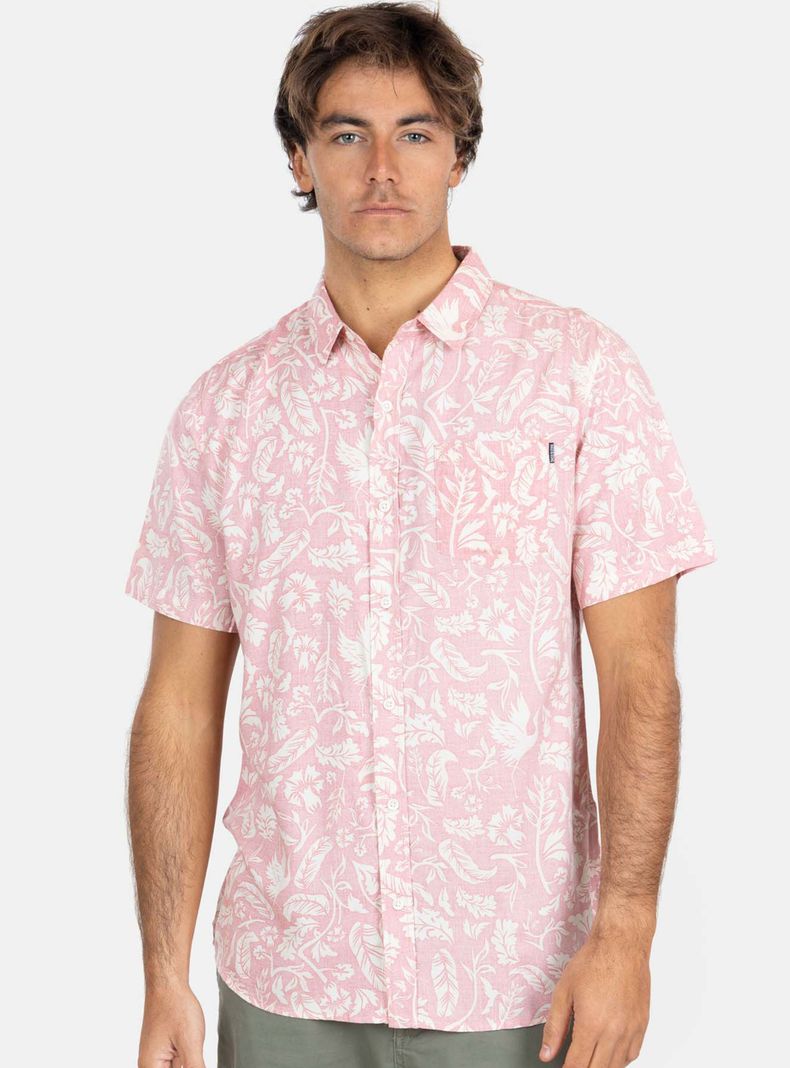 Camisa Casual MC Full Print Hojas-0