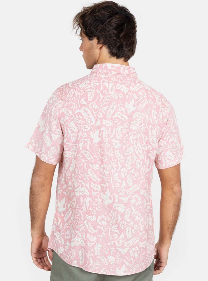Camisa Casual MC Full Print Hojas-1