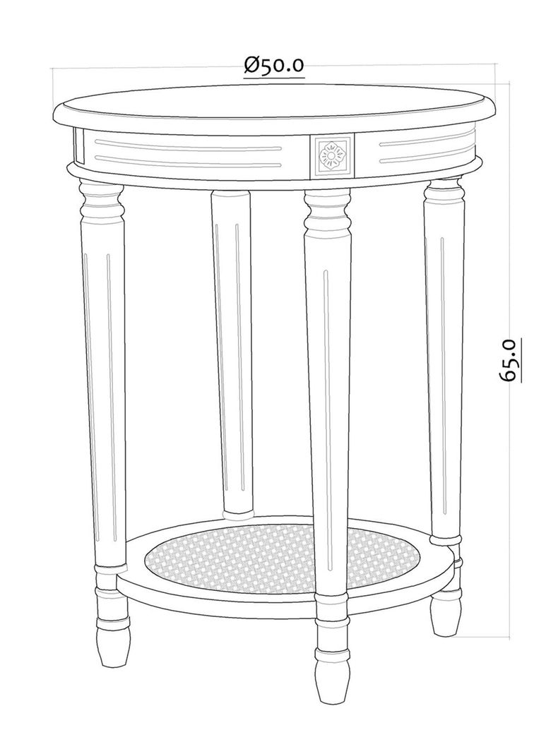 Mesa Lateral Helena Junco Redonda 50 cm Blanco-2