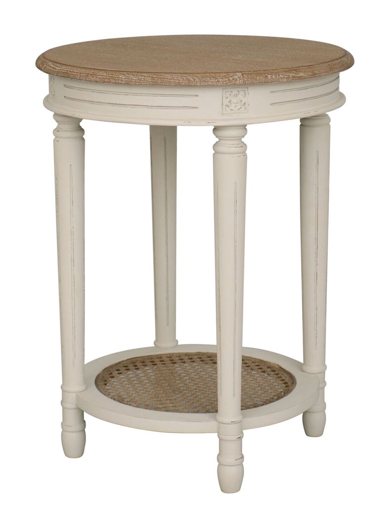 Mesa Lateral Helena Junco Redonda 50 cm Blanco-3