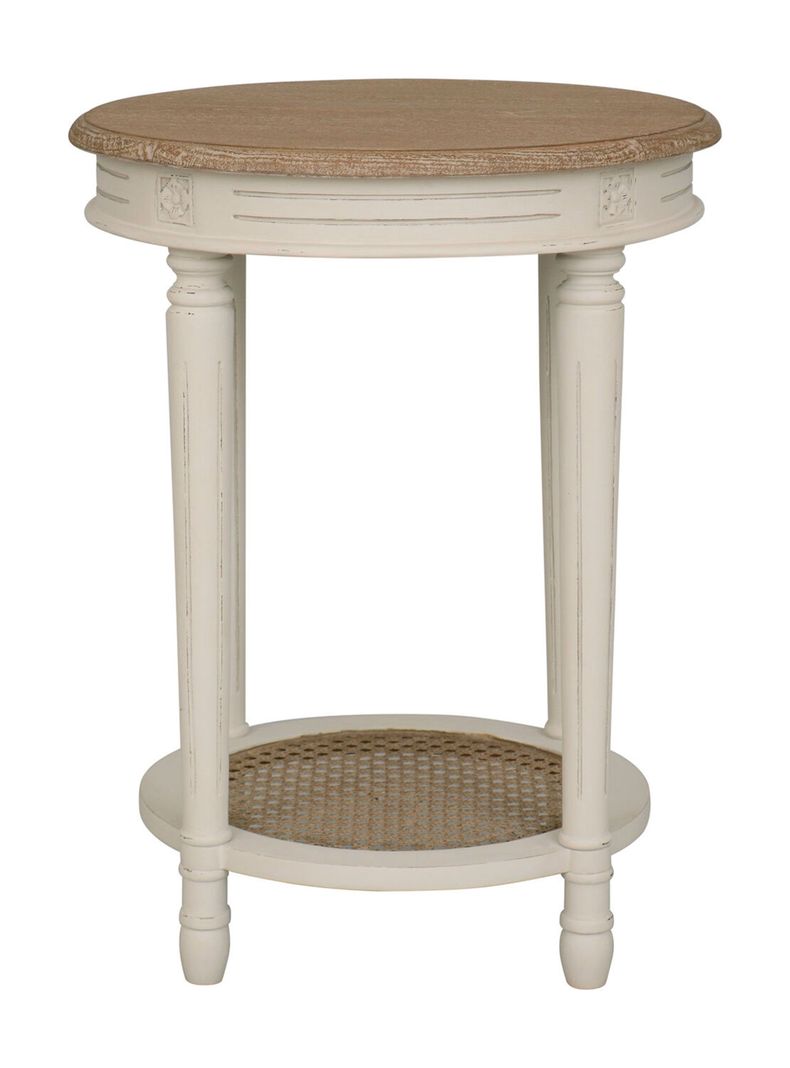 Mesa Lateral Helena Junco Redonda 50 cm Blanco-1