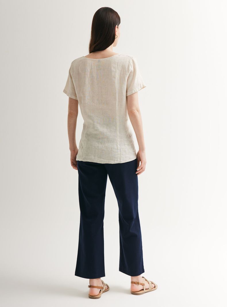 Blusa de Lino con Detalle Vuelos-5