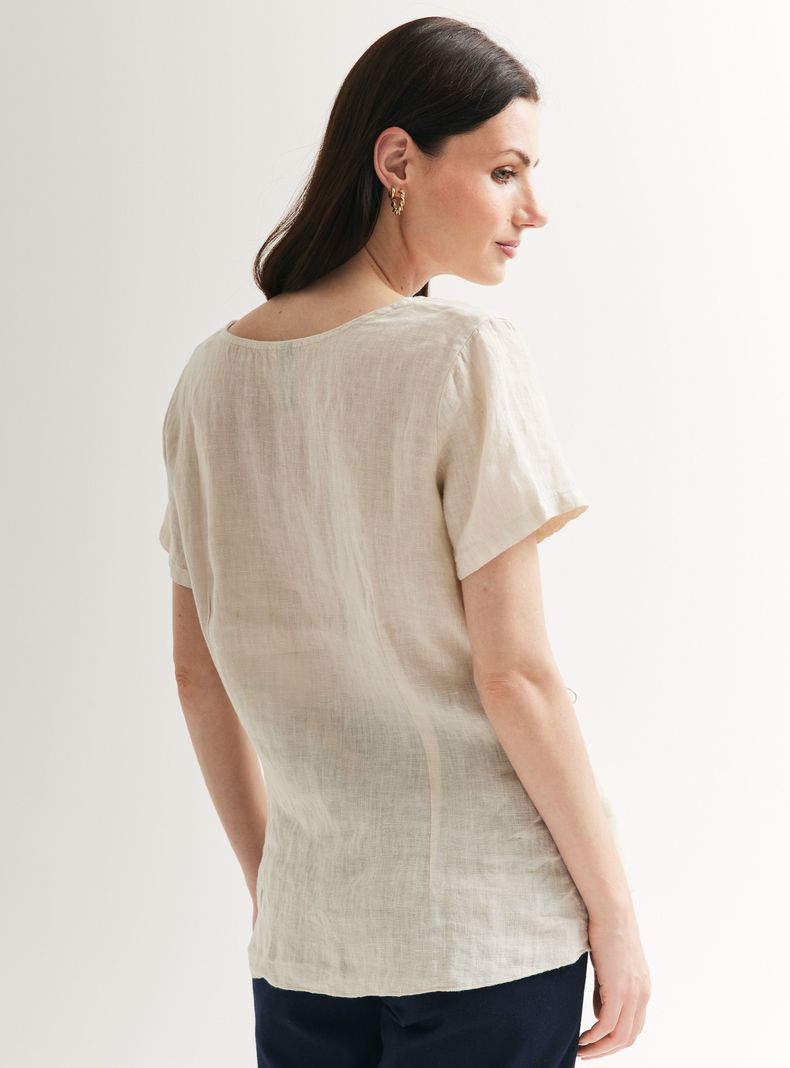 Blusa de Lino con Detalle Vuelos-1