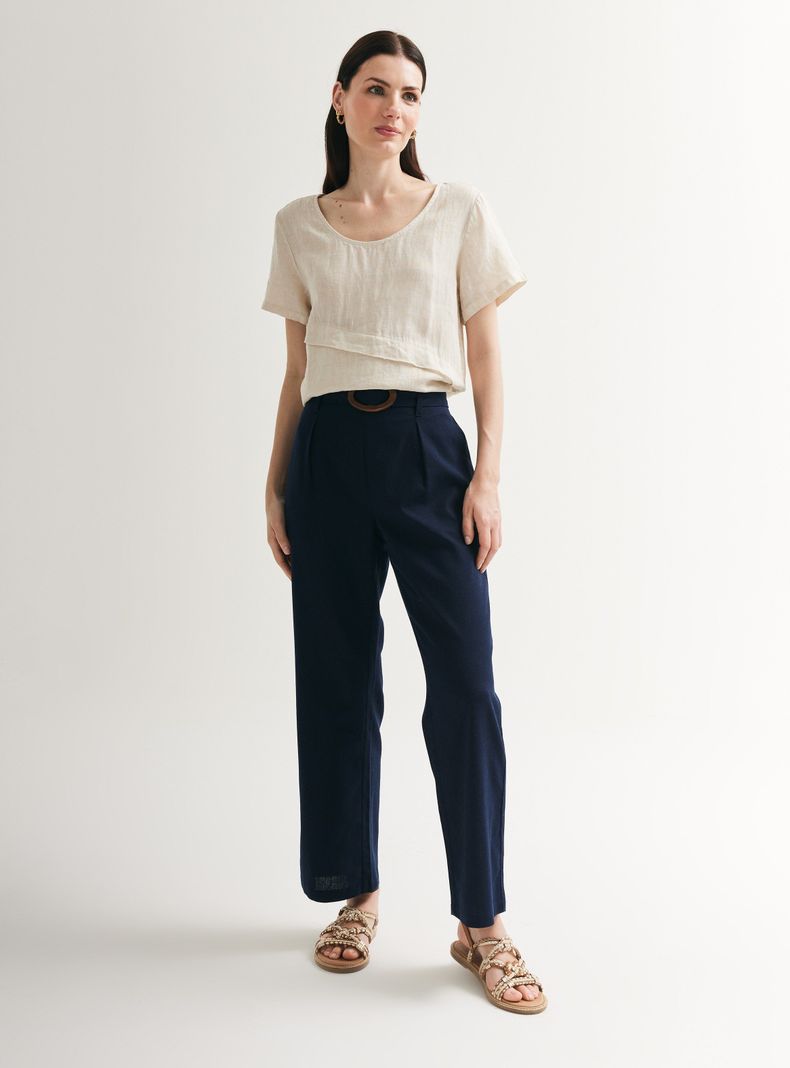 Blusa de Lino con Detalle Vuelos-4