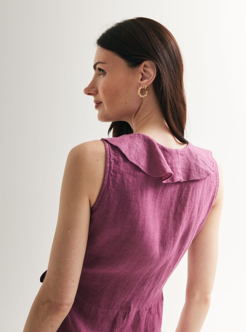 Vestido de Lino Cruzado con Vuelos-3
