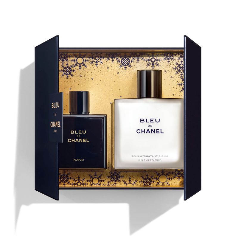 Perfume Hombre Bleu de Chanel Parfum Set 50 ml + 3 en 1 Moisturizer 90 ml
