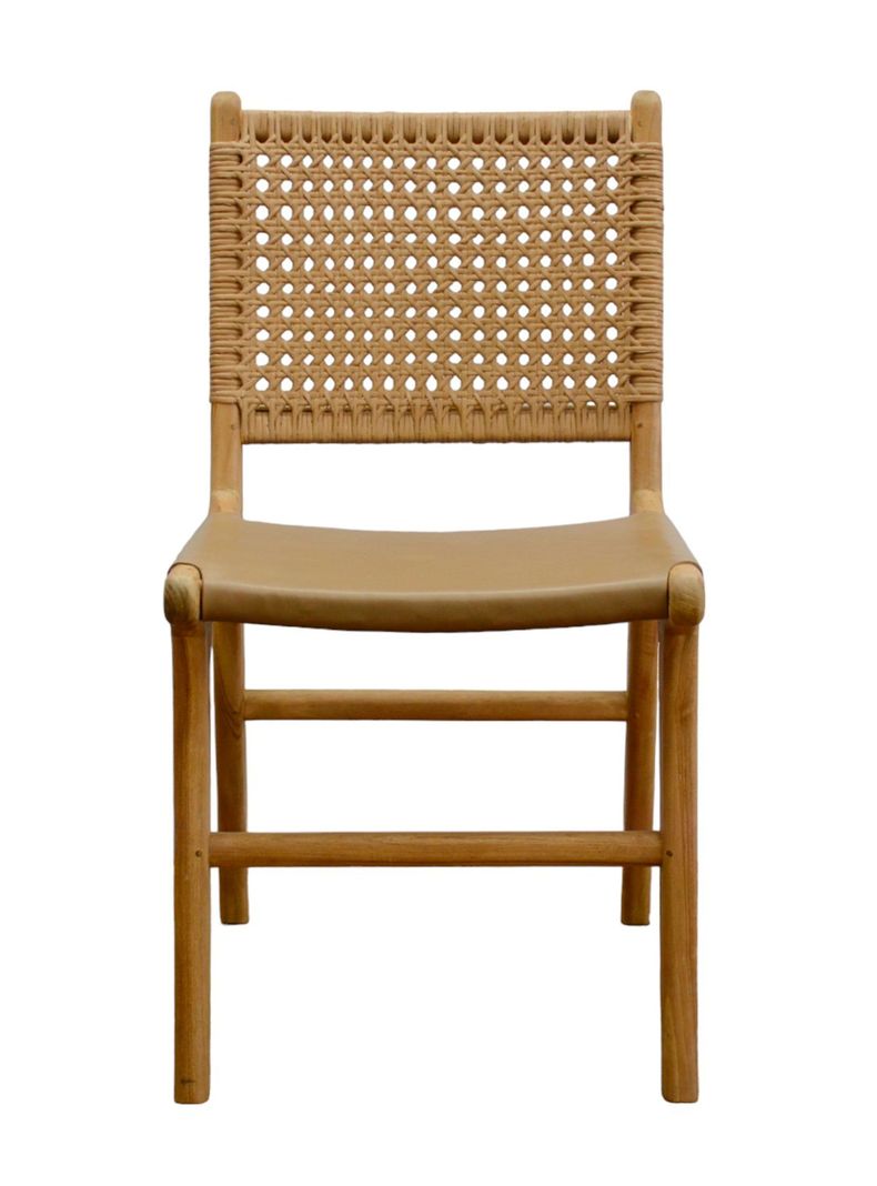 Silla Comedor Cuero Rattan-1