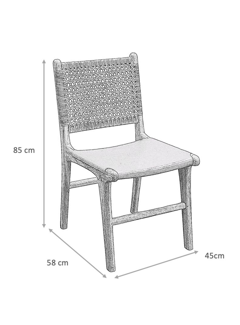 Silla Comedor Cuero Rattan-2