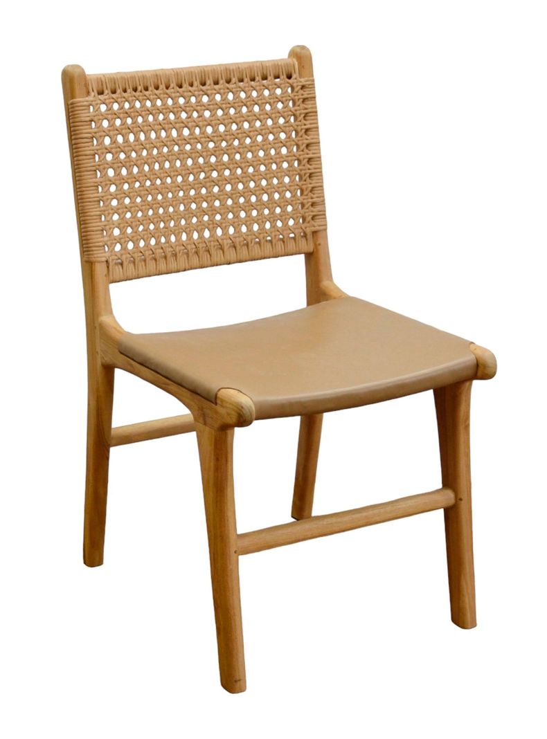 Silla Comedor Cuero Rattan-3