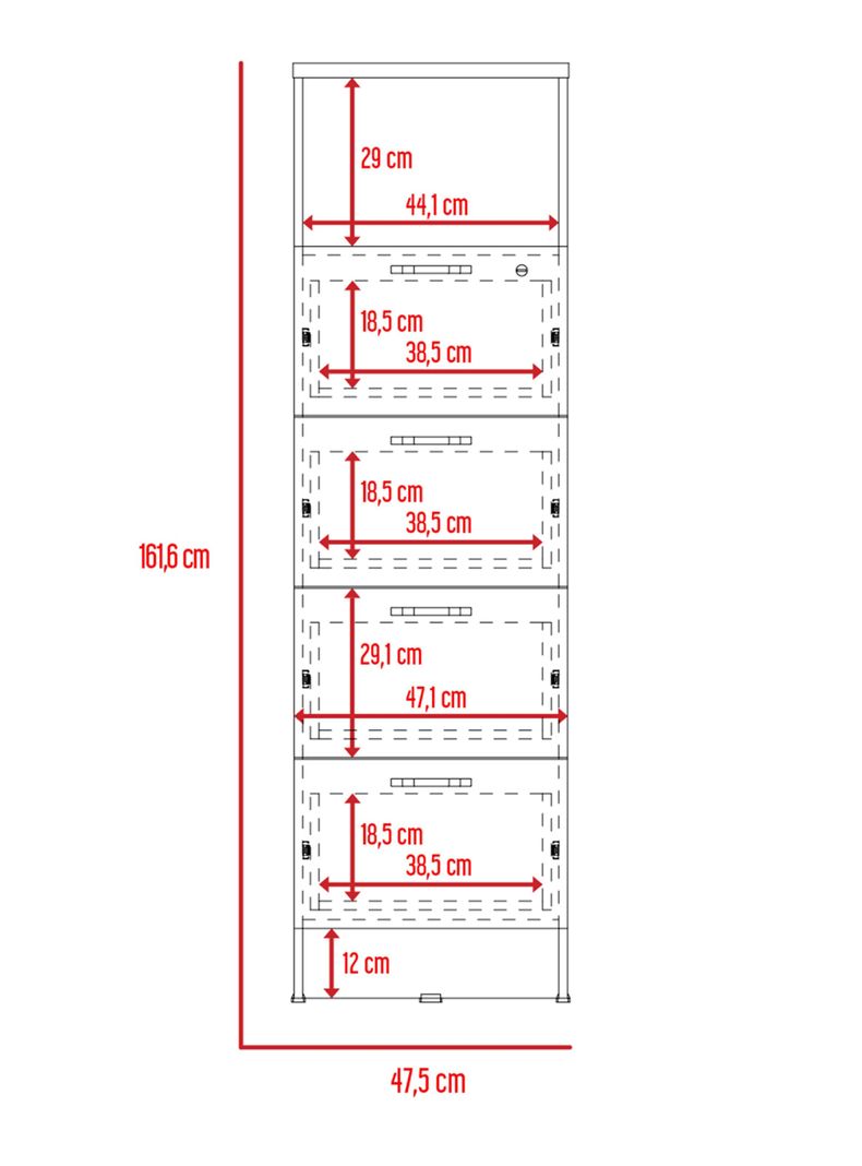 Archivador 4 Cajones Alto + 1 Repisa Home Office-1