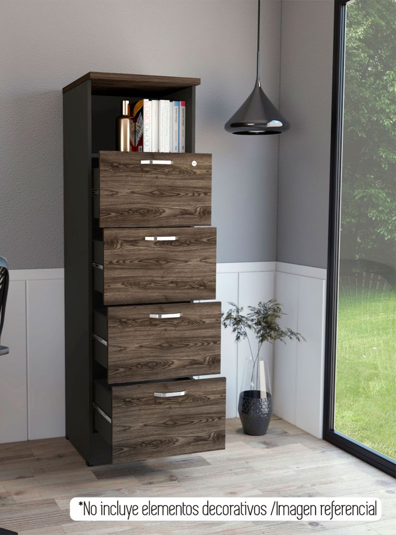 Archivador 4 Cajones Alto + 1 Repisa Home Office-5