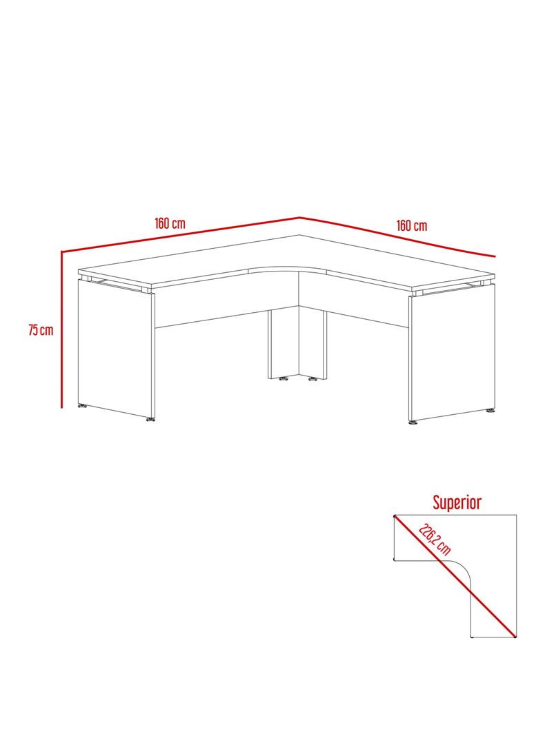 Escritorio L-160 Home Office Negro Soft-Coñac-1