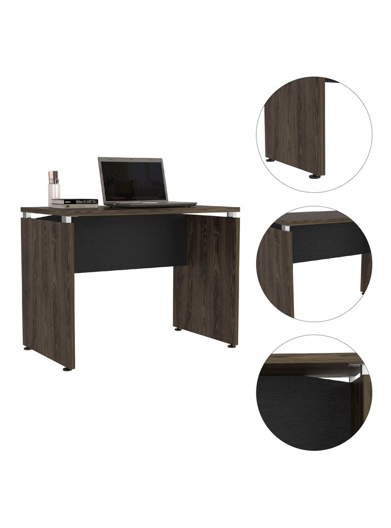 Mesa Escritorio M-100 Home Office Negro Soft-Coñac-4