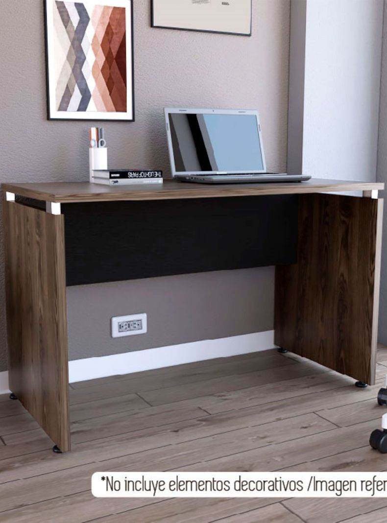 Mesa Escritorio M-120 Home Office Negro Soft-Coñac-0