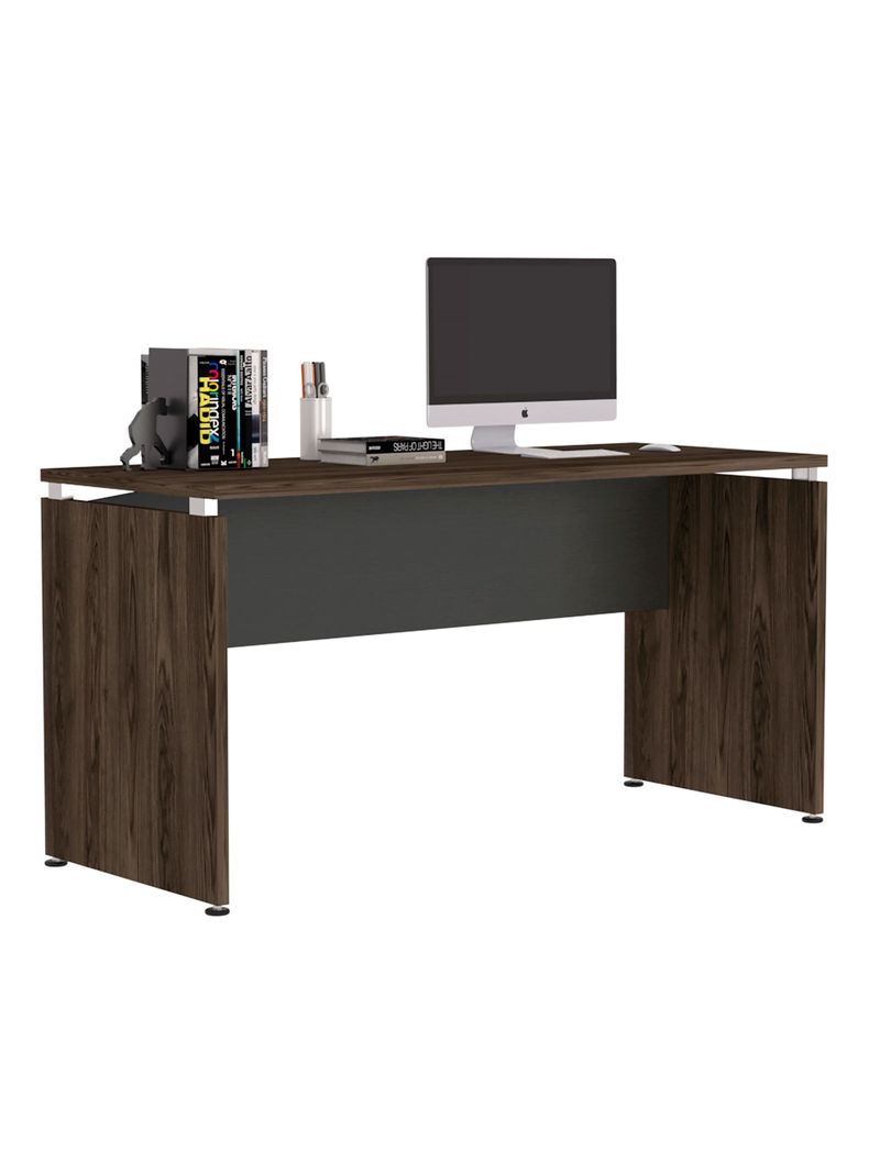 Mesa Escritorio M-150 Home Office Negro Soft-Coñac-4