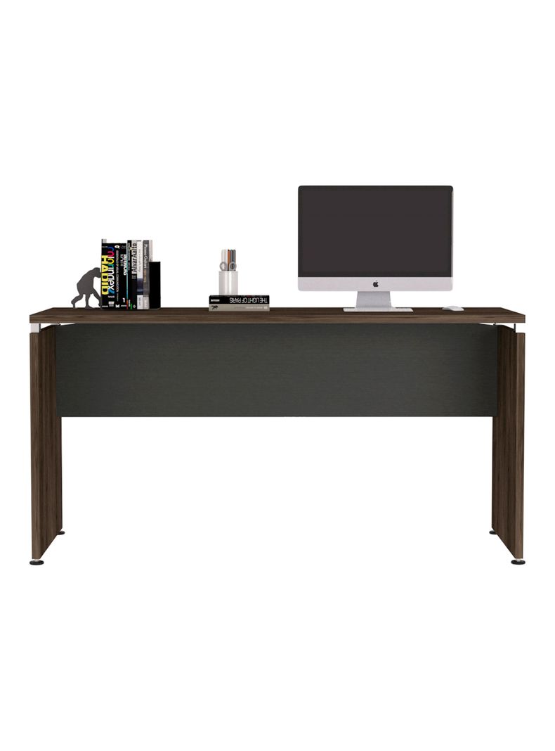 Mesa Escritorio M-150 Home Office Negro Soft-Coñac-3