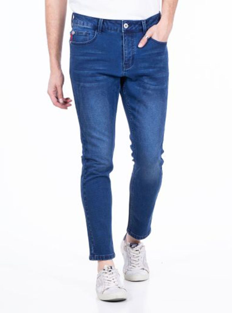 Jeans Skinny Tiro Medio Dark Blu-0