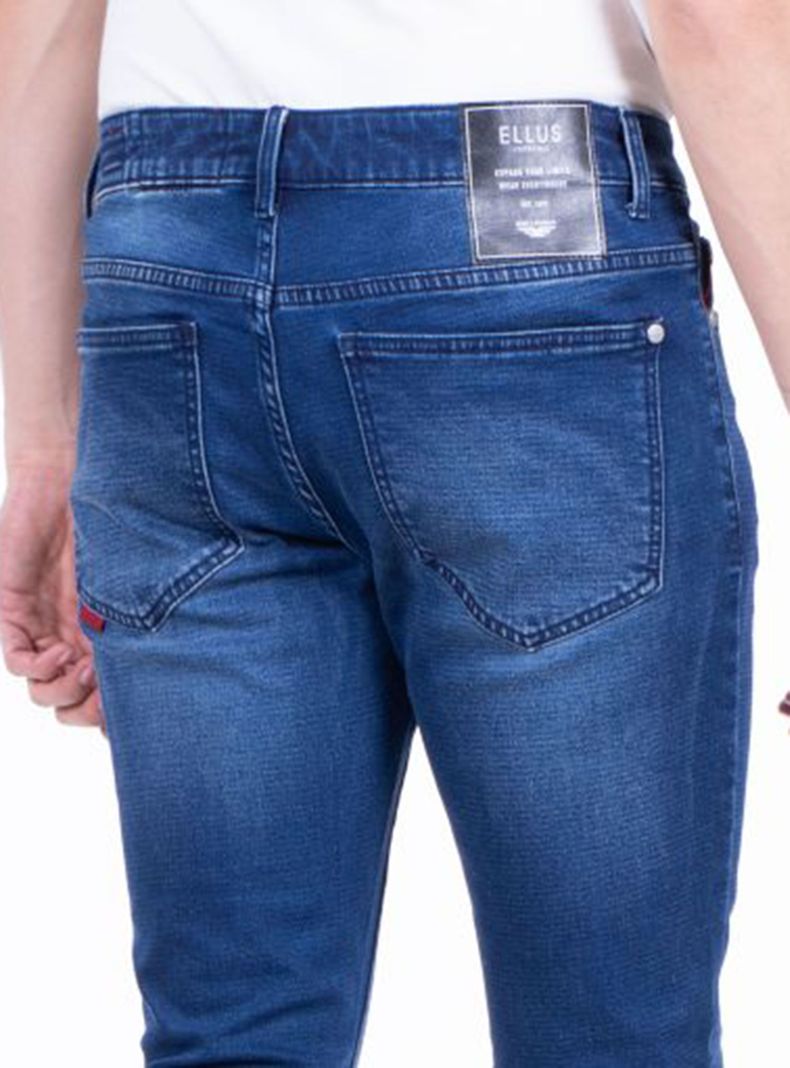 Jeans Skinny Tiro Medio Dark Blu-2
