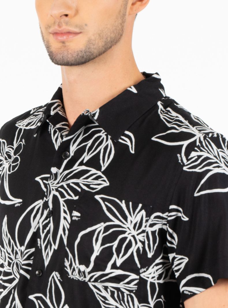 Camisa Surf Guayabera Sarga Flores-2