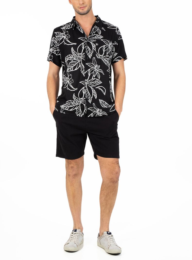 Camisa Surf Guayabera Sarga Flores-3