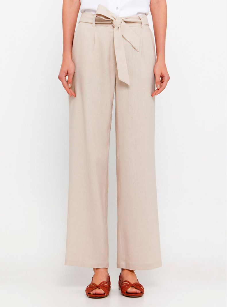 Pantalón Recto Lino-0
