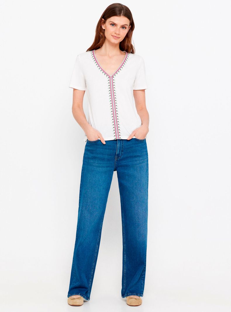 Polera Bordada Cuello V-3