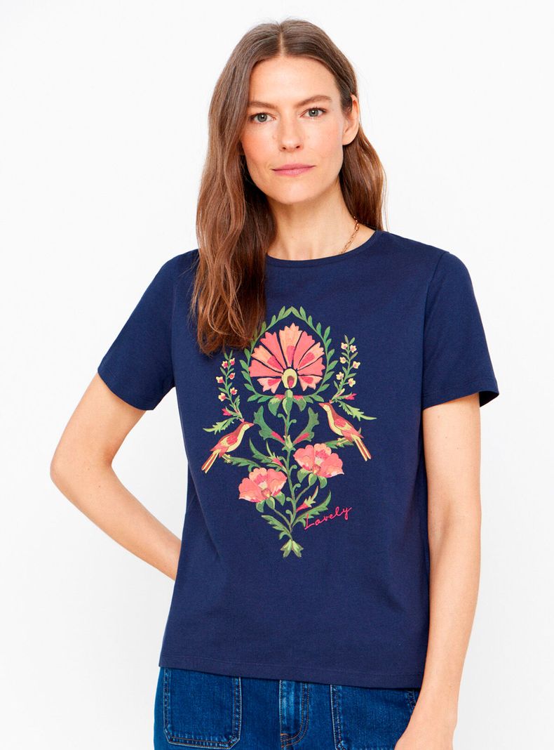Polera Estampada Flo Silueta Básica-0
