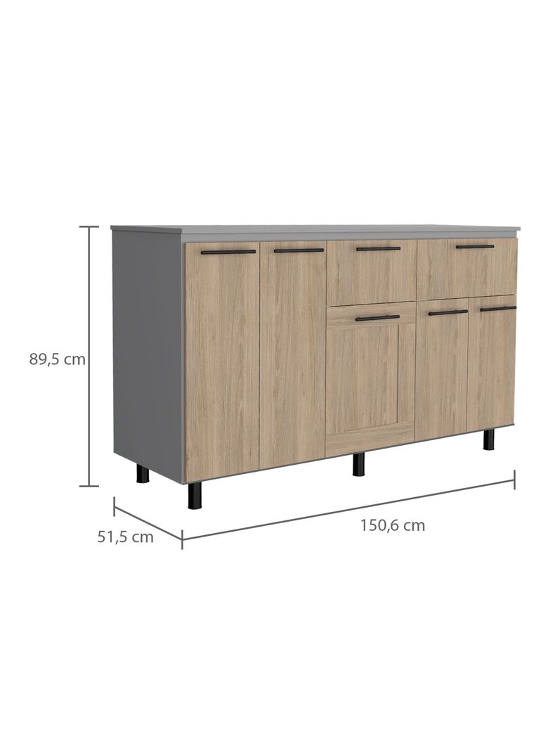 Módulo Inferior 150 Kitchen Hasselt con Top Melamina-1