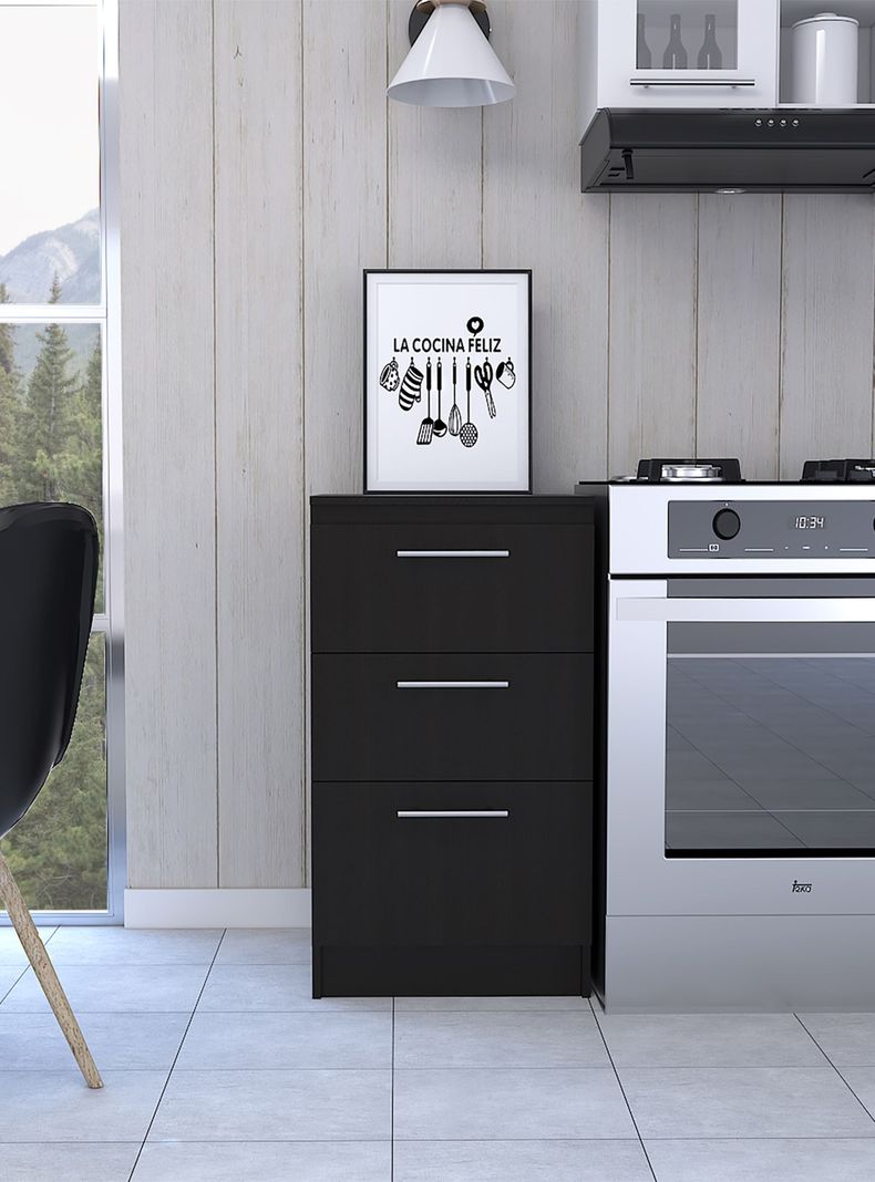 Mueble Inferior 3 Gaveteros Manchester Wengue-5