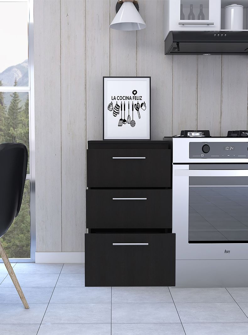 Mueble Inferior 3 Gaveteros Manchester Wengue-4