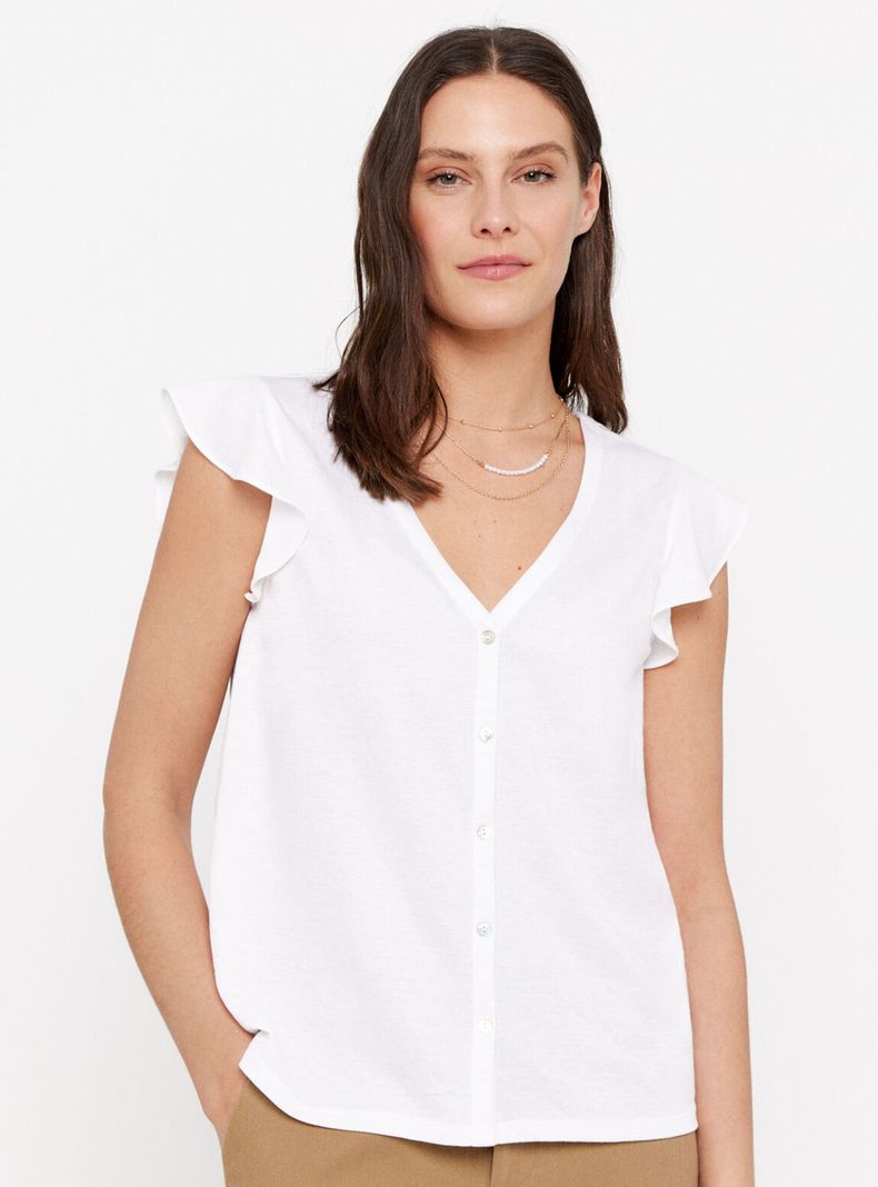 Polera Botones Crepé Elástico-0