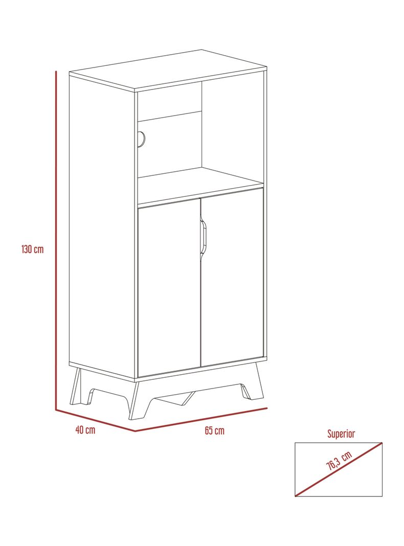 Mueble de Microondas Bajo Bi-Color Blanco-Duna-2