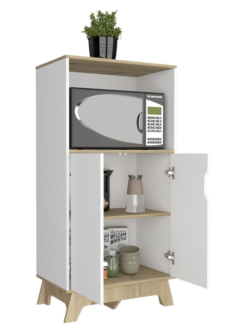 Mueble de Microondas Bajo Bi-Color Blanco-Duna-3