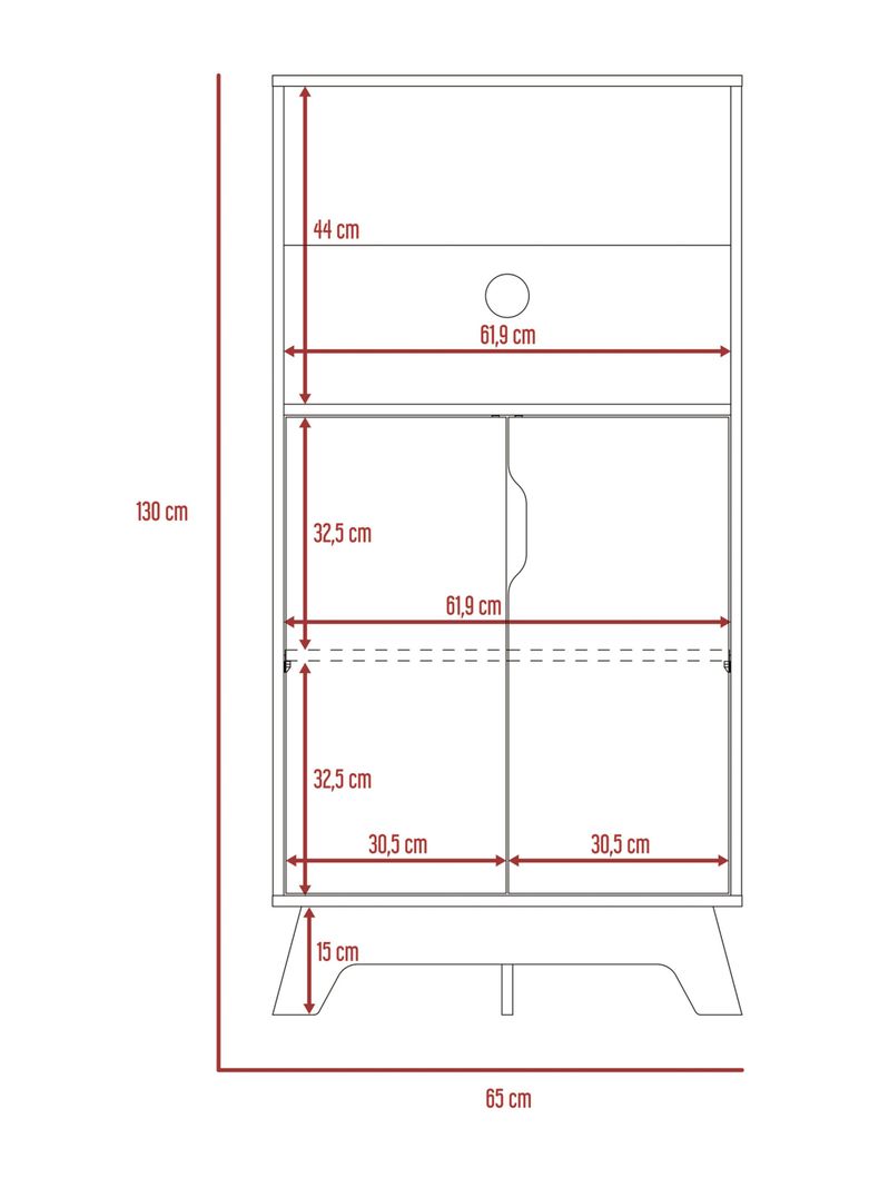 Mueble de Microondas Bajo Bi-Color Blanco-Duna-1