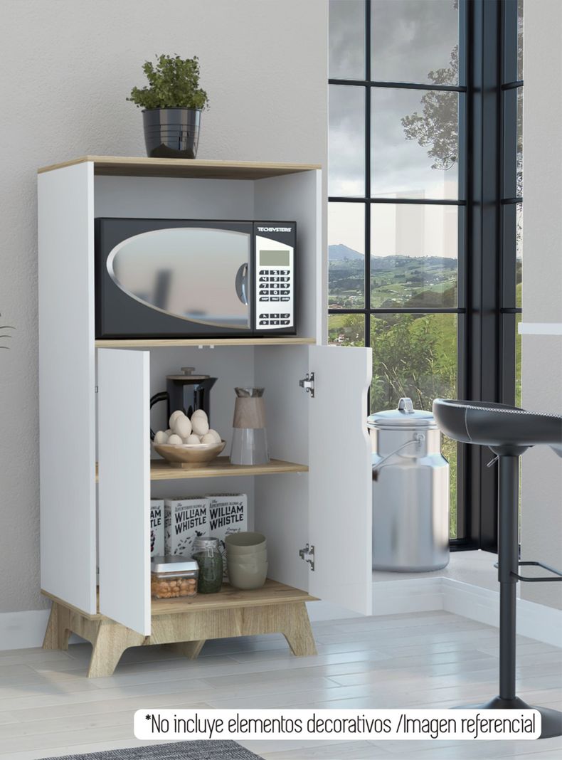 Mueble de Microondas Bajo Bi-Color Blanco-Duna-4