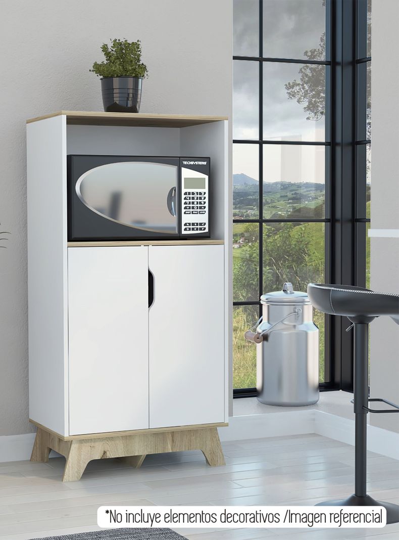 Mueble de Microondas Bajo Bi-Color Blanco-Duna-5