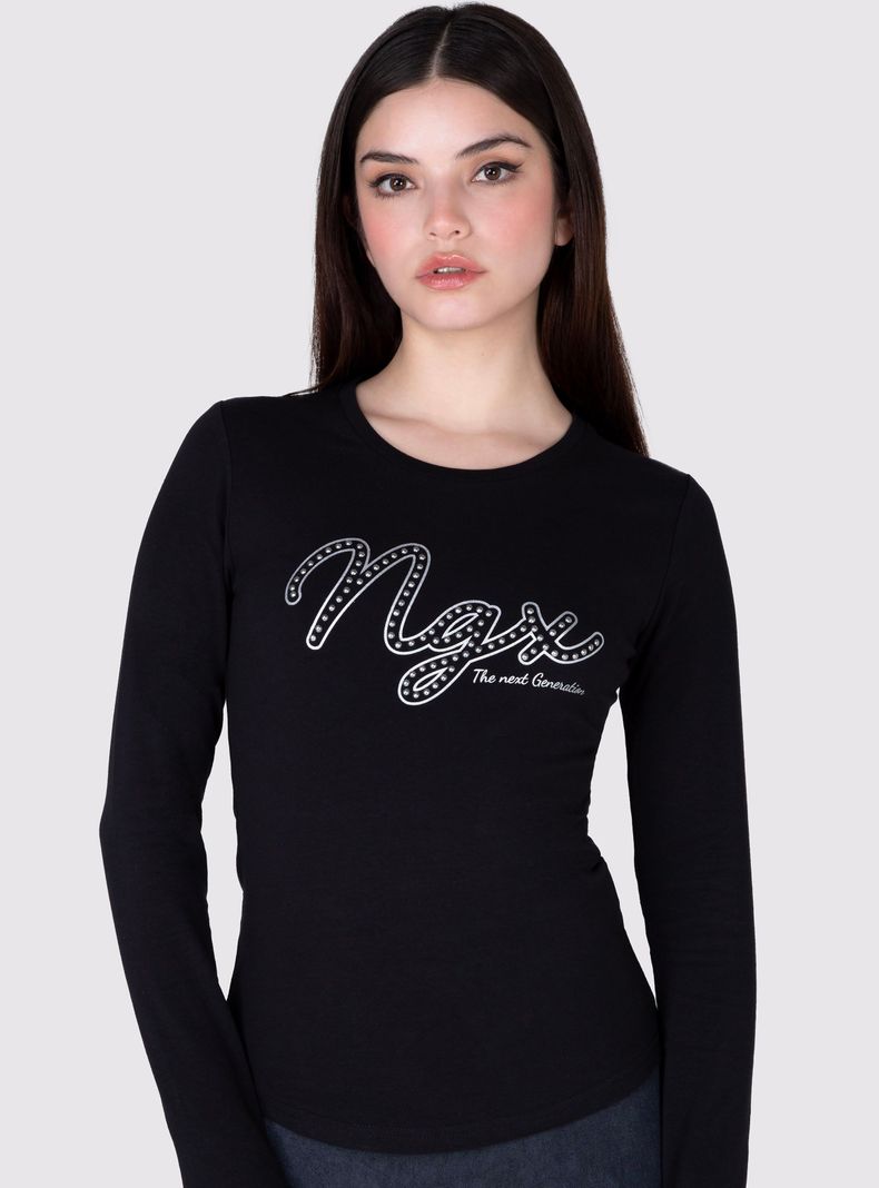 Polera Pearls Manga Larga