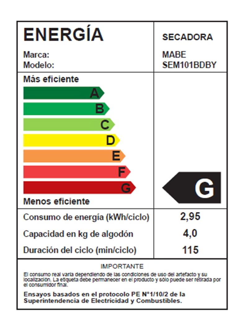 Secadora Eléctrica Frontal 10 Kg SEM101BDBY Blanca-6