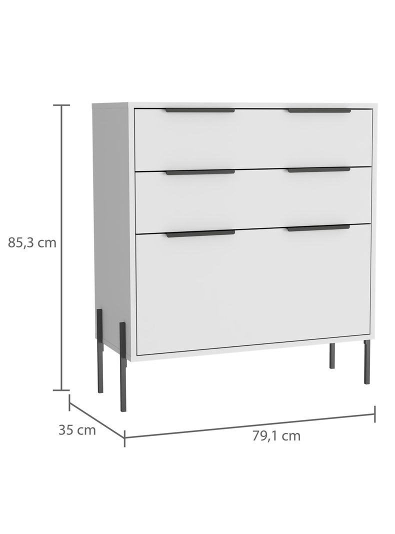 Cómoda White Collection Blanco 3C 79.1 cm-1