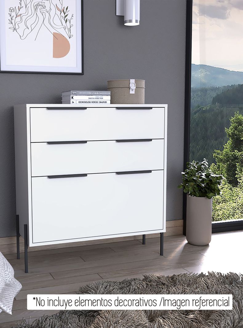 Cómoda White Collection Blanco 3C 79.1 cm-3