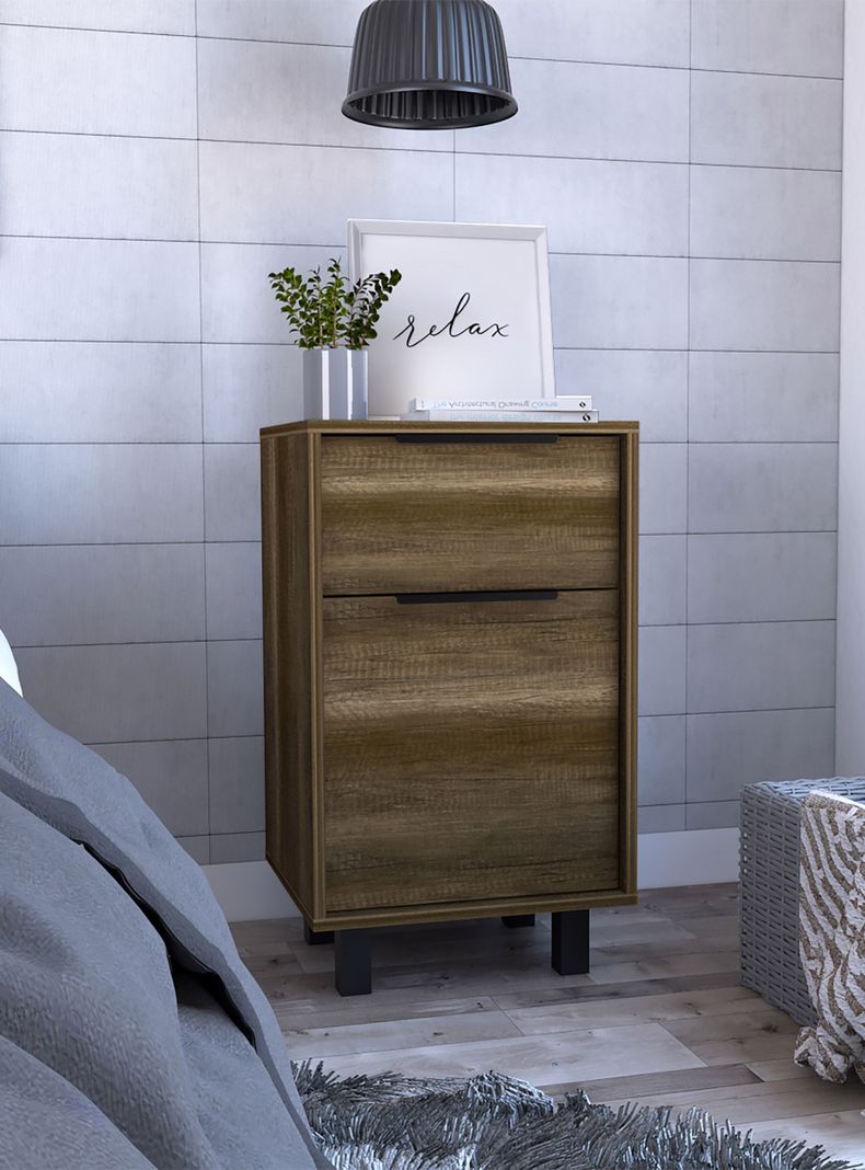 Velador Kaia Z-41 1 Cajón 1 Puerta Caramelo-Wengue-3