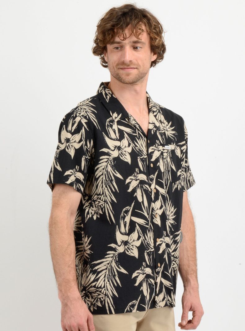 Camisa Full Print Manga Corta Flowers-1
