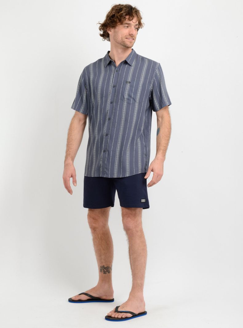 Camisa Print Lineas Verticales MC-2