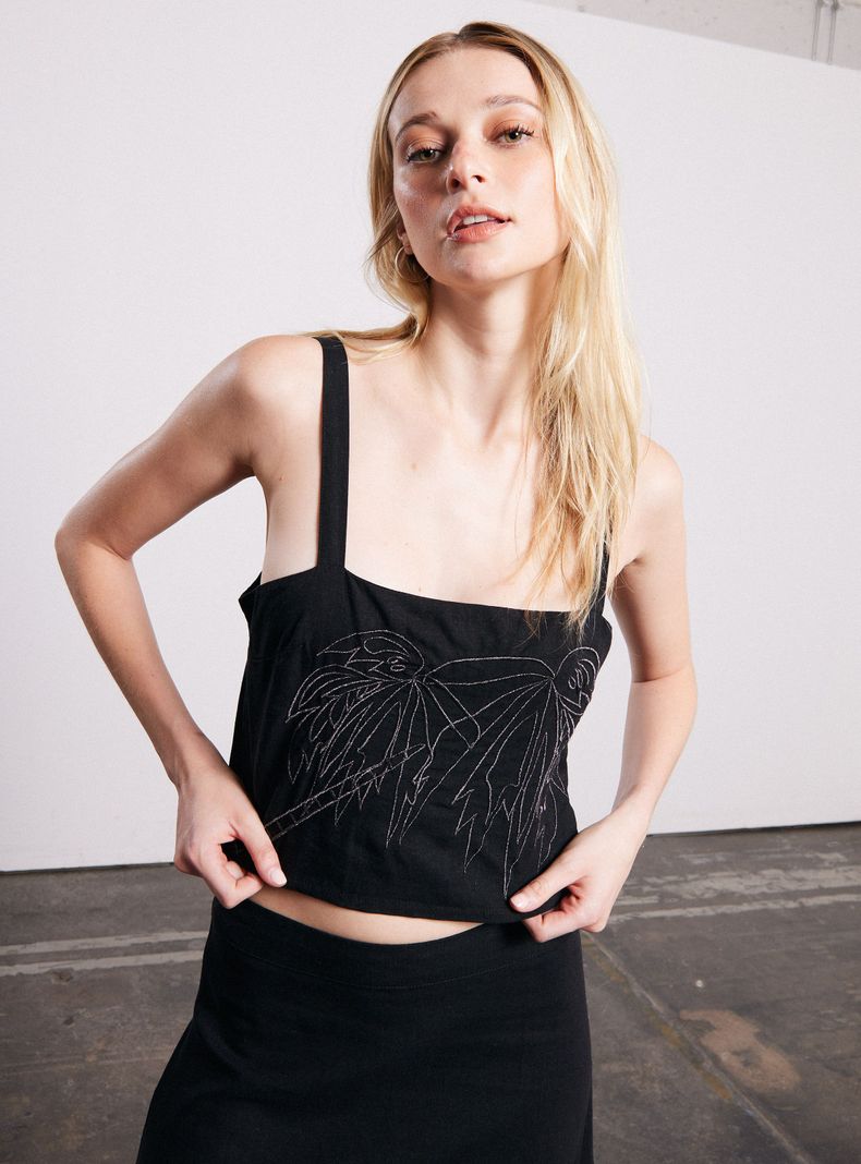 Blusa Bordada Lino-0