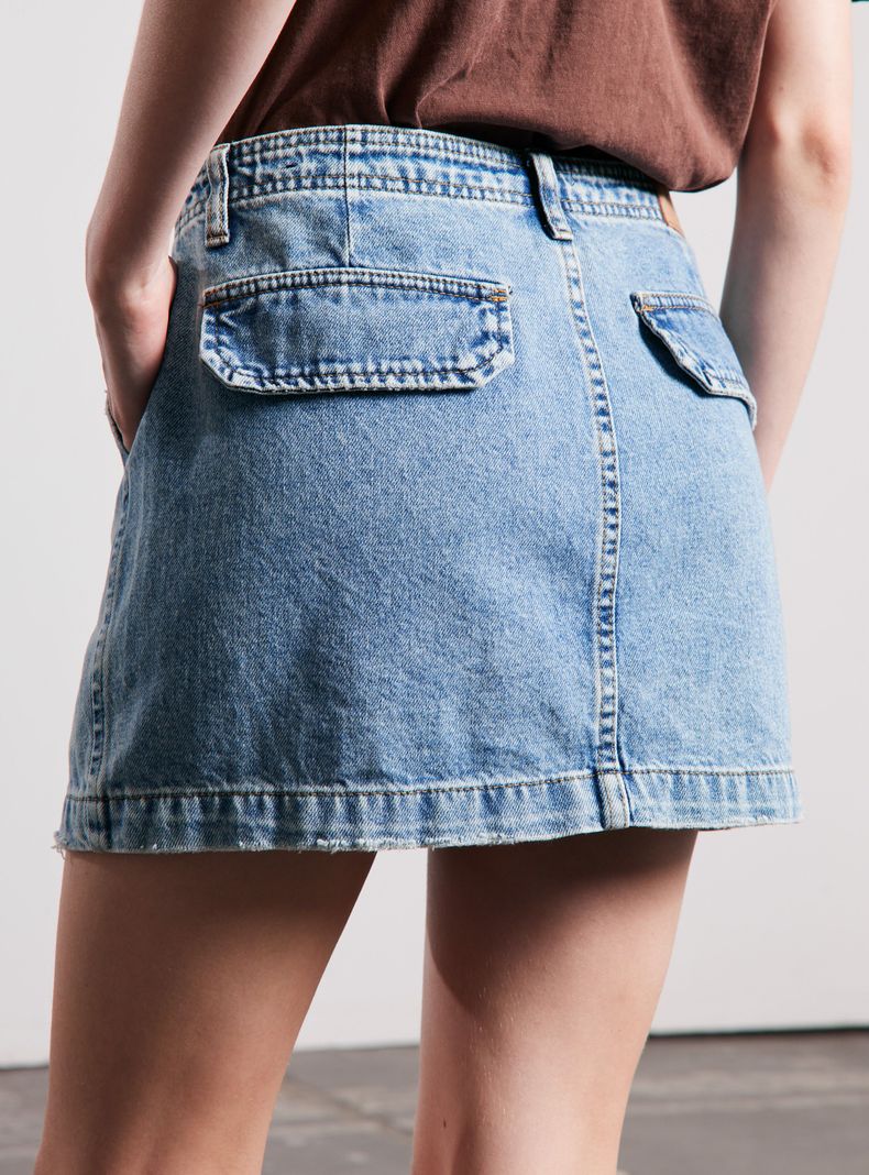 Falda Mini Denim Lavada-3