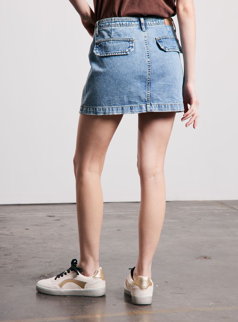 Falda Mini Denim Lavada-1