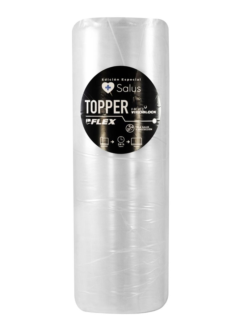 Topper Enrollado Salus 2 Plazas Box + Almohadas Salus-4